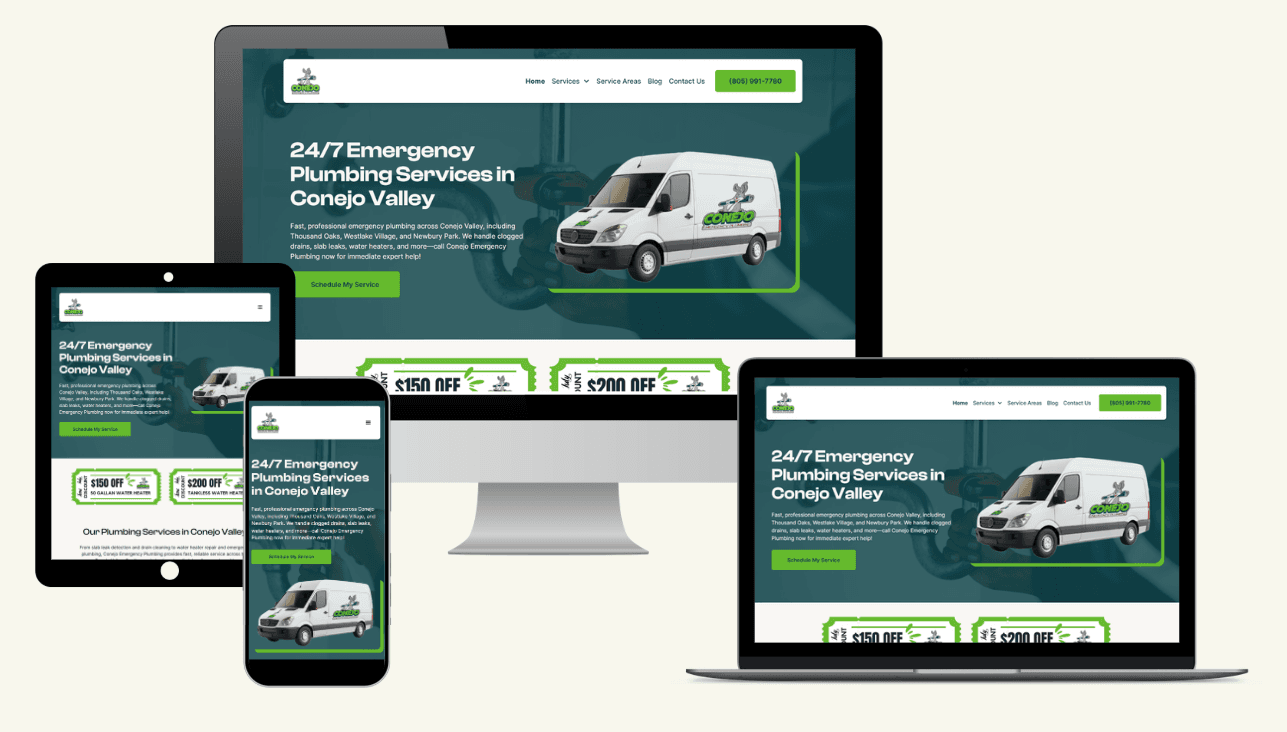 Conejo Emergency Plumbing website design